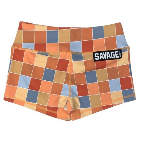 SAVAGE BARBELL - Women Booty Short "Disco Square"