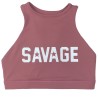 SAVAGE BARBELL - Brassière Femme "Sports Bra - High Neck "Blue Steel""