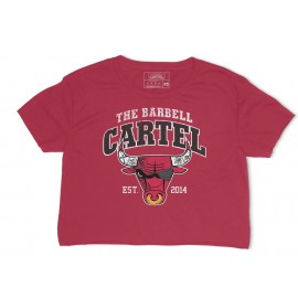 THE BARBELL CARTEL - Woman Tee "Windy City CROP" RED