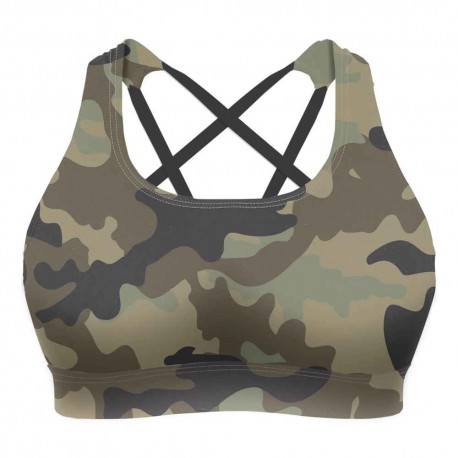 THE BARBELL  CARTEL - Women Sports Bra "Genesis" CAMO WOODLAND